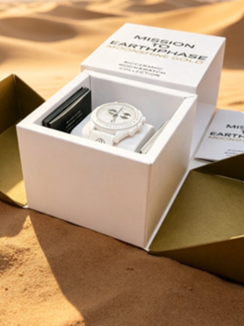 Swatoh Moonswatch Mission to the Moonphase Watch With Box